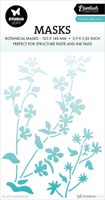 3 Pack - Studio Light Essentials 4.1"X5.8" Stencil-Nr. 256, Floral Branch - SMASK256 - 8713943148389