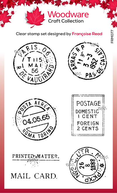 3 Pack Woodware Clear Stamps 3"X4"-Singles Extra Postmarks FRM077 - 5055305986998