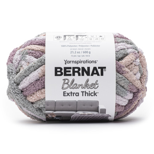 Bernat Blanket Extra Thick 600g-Purple Smoke 161062B-62032 - 057355515123