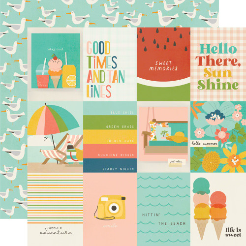 25 Pack Summer Snapshots Double-Sided Cardstock 12"X12"-3X4 Elements SMS12-22012 - 810112388718