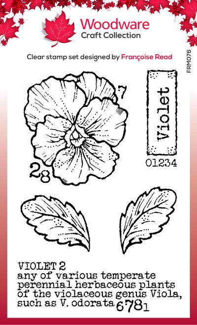 Woodware Clear Stamps 3"X4"-Singles Mini Violet - FRM076 - 5055305986974