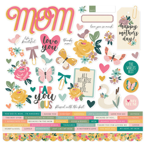 Mother's Day Cardstock Stickers-12"X12" - MTD21927 - 810112389265