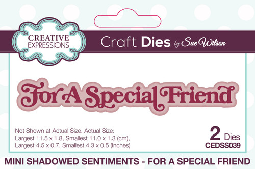 Creative Expressions Craft Dies By Sue Wilson-For A Special Friend Mini Shadowed Sen CEDSS039 - 5055305987025