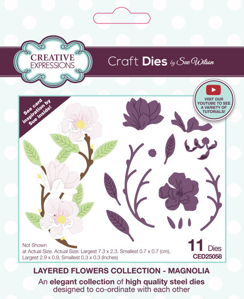 Creative Expressions Craft Dies By Sue Wilson-Magnolia Layered Flowers CED25058 - 5055305987056