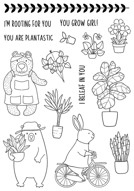 Creative Expressions Jane's Doodles Clear Stamp 6"X8"-Plant Nursery CEC1062