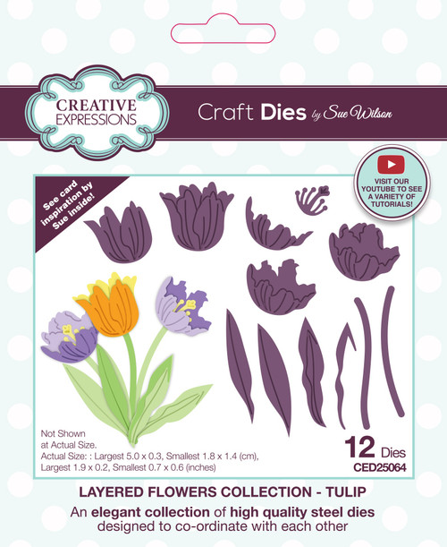 Creative Expressions Craft Dies By Sue Wilson-Tulip Layered Flowers CED25064 - 5055305987117