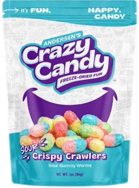 Andersen's Crazy Candy Freeze-Dried Fun-Sour Crispy Crawlers 3oz - CRZCANDY-CC12 - 726667305677