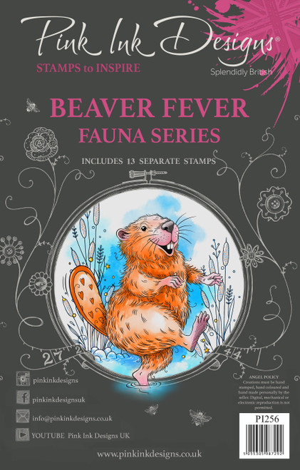 Pink Ink Designs 6"X8" Clear Stamp Set-Beaver Fever PI256 - 5055305987292