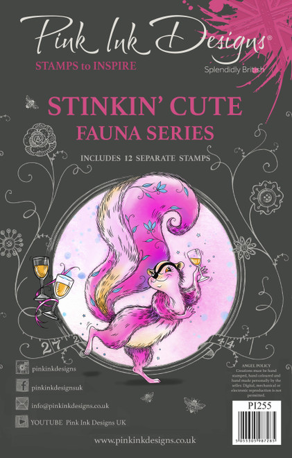Pink Ink Designs 6"X8" Clear Stamp Set-Stinkin' Cute PI255 - 5055305987285