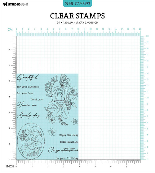 Studio Light Nature Lover Clear Stamps-Nr. 593, Sentiments & Florals - STAMP593 Studio Light Nature Lover Clear Stamps-Nr. 593, Sentiments & Florals - STAMP593