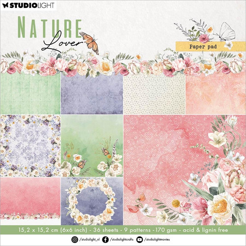 Studio Light Nature Lover Designer Paper Pad 6"X6" 36/Pkg-Nr. 129, Scrap Paper NLDPP148 - 8713943148556