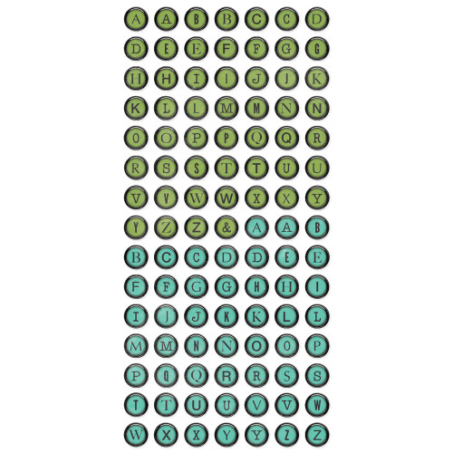 Simple Vintage Essentials Color Palette Foam Stickers 210/Pk-Type Keys Cool - VCP22239