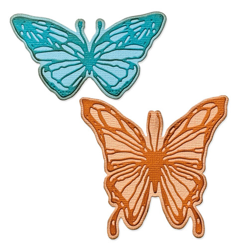 Sizzix Thinlits Dies By Tim Holtz 4/Pkg-Vault Scribbly Butterfly 666564 - 630454288466