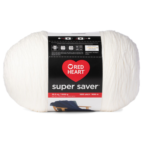 Red Heart Super Saver 1000g-White - E300C-0311 - 073650081903