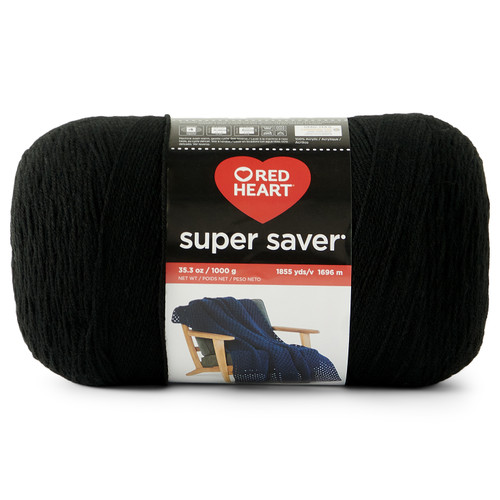 Red Heart Super Saver 1000g-Black - E300C-0312 - 073650081910