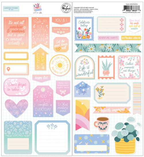 Pinkfresh Studio Cardstock Stickers 5.5"X11"-The Simple Things PF225224 - 736952883377