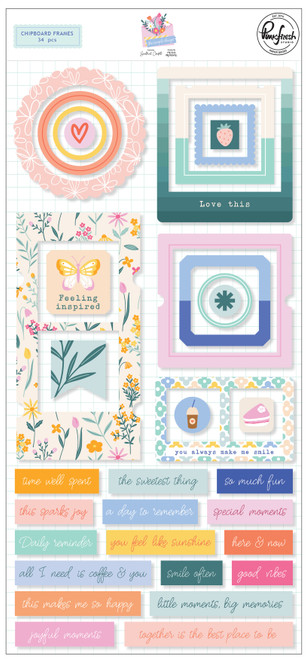 Pinkfresh Studio Chipboard Frames Stickers 5.5"X11"-The Simple Things PF225324 - 736952883384