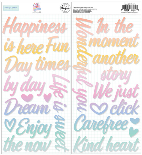 Pinkfresh Studio Puffy Title Stickers 5.5"X11"-The Simple Things PF225424 - 736952883391