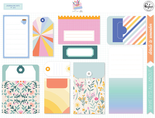 Pinkfresh Studio Journaling Bits 14/Pkg-The Simple Things - PF225824 - 736952883438