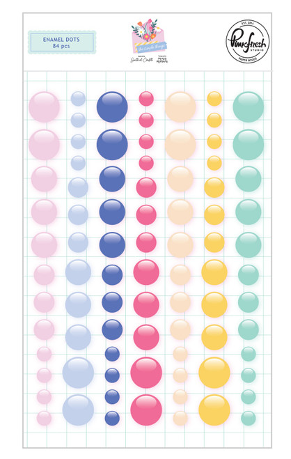 Pinkfresh Studio Enamel Dots Stickers 84/Pkg-The Simple Things PF226124 - 736952883469