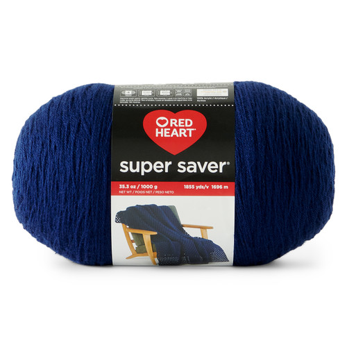 Red Heart Super Saver 1000g-Soft Navy - E300C-0387 - 073650082108