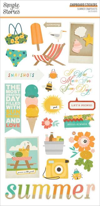Summer Snapshots Chipboard Stickers-6"X12" SMS22017 - 810112388763