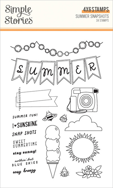 Summer Snapshots Clear Stamps-18/Pkg - SMS22016 - 810112388756