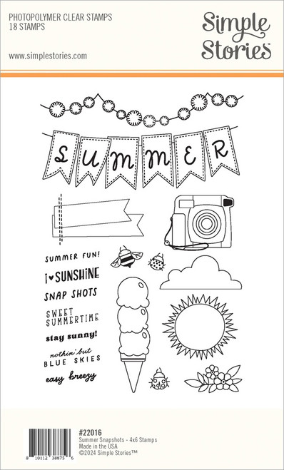 Summer Snapshots Clear Stamps-18/Pkg - SMS22016 Summer Snapshots Clear Stamps-18/Pkg - SMS22016