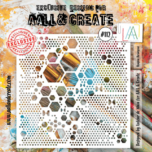 AALL And Create Stencil 6"X6"-Heapza Hexagonz ALLPC112 - 5060600453793