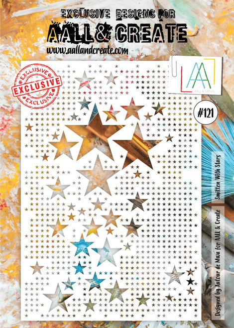 AALL And Create A4 Stencil-Smitten With Stars ALLPC121 - 5060600456244