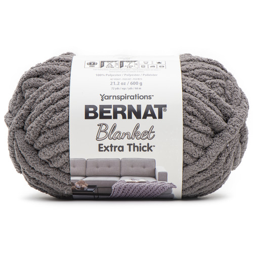 Bernat Blanket Extra Thick 600g-Dark Gray 161062B-62009 - 057355499713