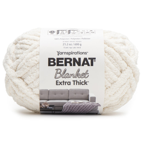 Bernat Blanket Extra Thick 600g-Vintage White 161062B-62008 - 057355499706