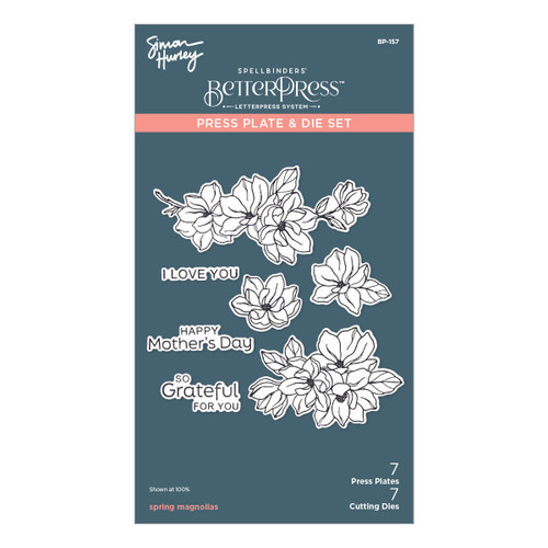 Spellbinders Press Plate & Die By Simon Hurley-Spring Magnolias, Spring Sampler BP157 - 810146541806