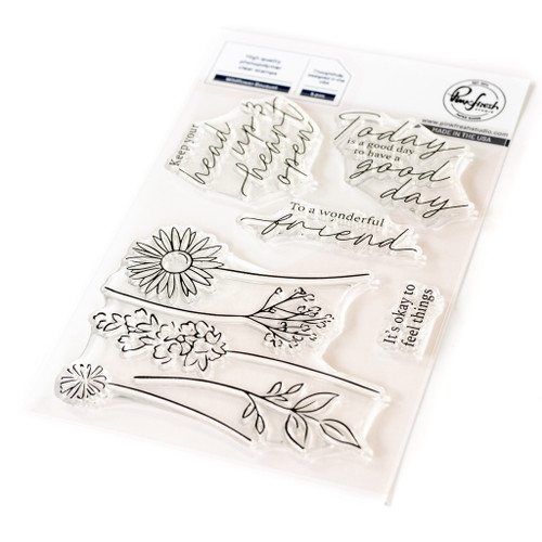 Pinkfresh Studio Clear Stamp Set 4"X6"-Wildflower Bouquet PF227323 - 736952883599