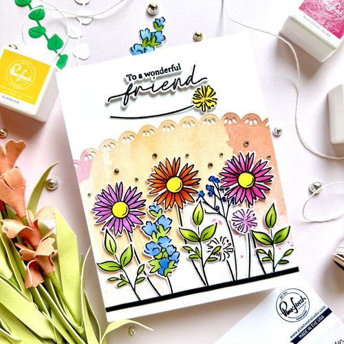 Pinkfresh Studio Clear Stamp Set 4"X6"-Wildflower Bouquet PF227323