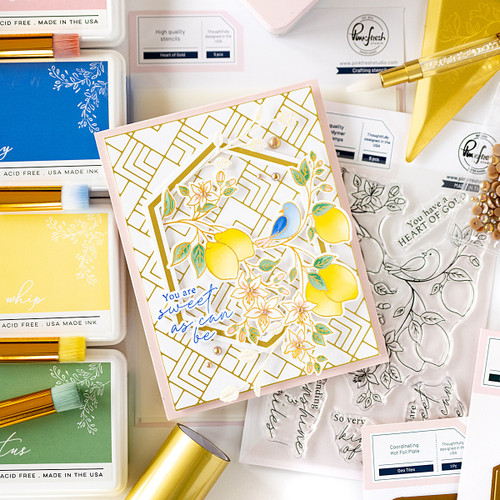 Pinkfresh Studio Stencils 4.25"X5.5"-Heart Of Gold - PF227224 Pinkfresh Studio Stencils 4.25"X5.5"-Heart Of Gold - PF227224