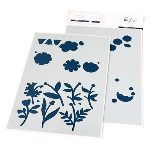 Pinkfresh Studio Stencils-Sweet Blossoms - PF228024 - 736952883667