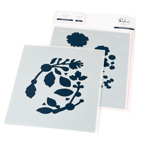 Pinkfresh Studio Stencils-Stylized Florals PF228224 - 736952883681