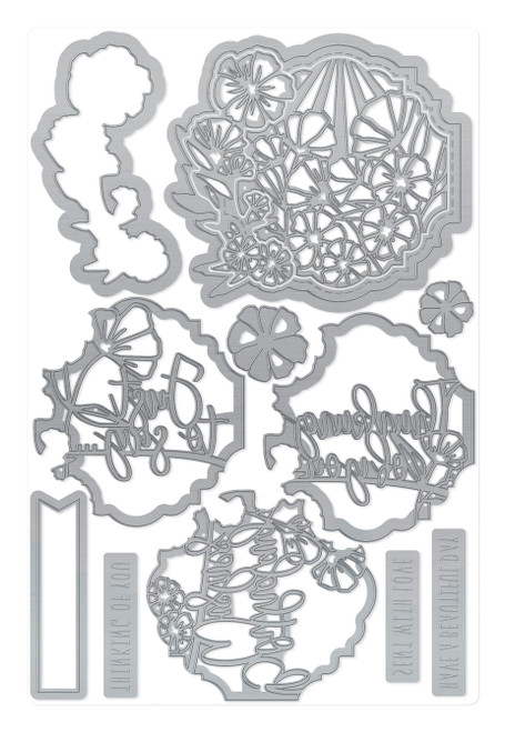 Tonic Studios Die Set-Floral Sentiment Frames 3650E - 5056190936501