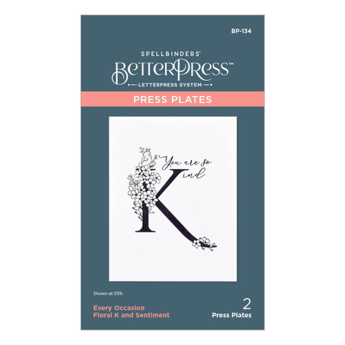 Spellbinders BetterPress Letterpress System Press Plates-Floral K BP134 - 810146541080