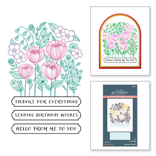 Spellbinders BetterPress Press Plates-Blooming Garden, Registration Collection BPR002