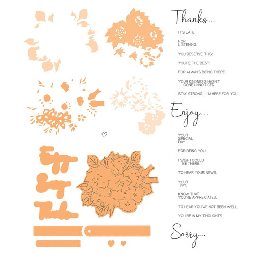 Tonic Studios Die, Stamp & Stencil Collection-Splendiferous Corsage 5372E