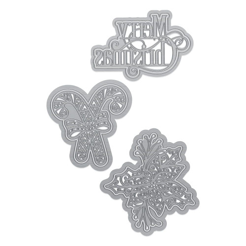 Tonic Studios Die Set-Merry Christmas Candy Cane & Poinsettia - 5227E Tonic Studios Die Set-Merry Christmas Candy Cane & Poinsettia - 5227E