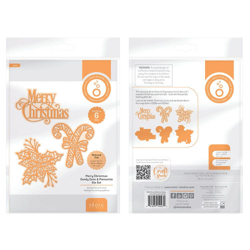 Tonic Studios Die Set-Merry Christmas Candy Cane & Poinsettia - 5227E Tonic Studios Die Set-Merry Christmas Candy Cane & Poinsettia - 5227E
