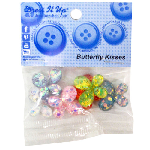 6 Pack Dress It Up Embellishments-Butterfly Kisses DIUBTN-11833 - 787117601336