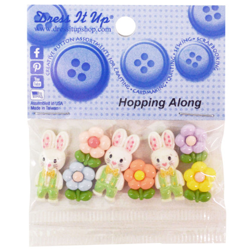 6 Pack - Dress It Up Embellishments-Hopping Along - DIUBTN-11837 - 787117601374