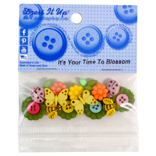 6 Pack - Dress It Up Embellishments-It's Time To Blossom - DIUBTN-9372 - 787117576726 6 Pack - Dress It Up Embellishments-It's Time To Blossom - DIUBTN-9372 - 787117576726
