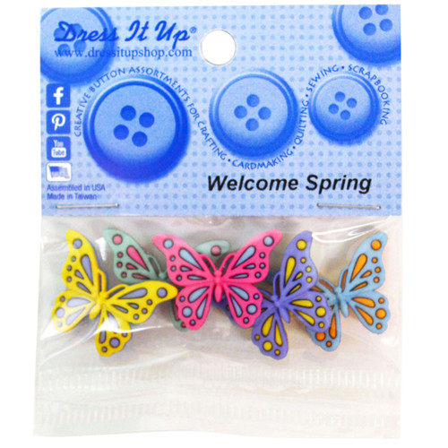 6 Pack - Dress It Up Embellishments-Welcome Spring - DIUBTN-11842 - 787117601428