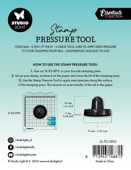 2 Pack Studio Light Stamp Pressure Tool-Nr. 02, Black SLTOSP02