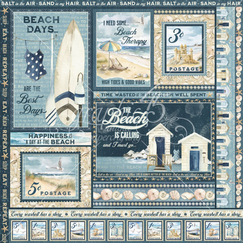 15 Pack The Beach Is Calling Double-Sided Cardstock 12"X12"-Enjoy The Waves G45BC12-02797